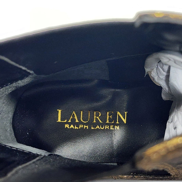 Lauren‎ Ralph Lauren Corinne Leather Chelsea Boots Pull On Black Bronze Size 9.5 - Picture 10 of 10